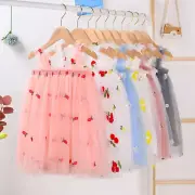 Kids Girls Casual Layered Tulle Dresses Princess Birthday Party Beach Dress 1-6Y