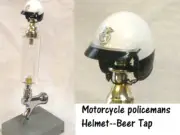 1/6 scale Police motorcycle patrolman helmet as beer tap