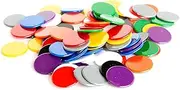 Plastic Counters: Black, Grey, White, Red, Orange, Yellow, Green, Blue, and Purple Color Gaming Tokens (Hard Colored Plastic Coins, Markers and Discs for Bingo Chips, Tiddly Winks, Checkers, and Other Board Game Playing Pieces)