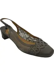 J. Renee Low Heel Slingback Pumps Faleece Dk Gray