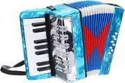 uxcell Accordion, 17 Keys 8 Bass Button Accordion Mini Musical Instrument Lightweight for Adults Beginners Educational, Sky Blue