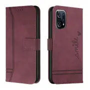 Closure Case with Flip Wallet Stand Function Cover for Oppo Find X5 - Red