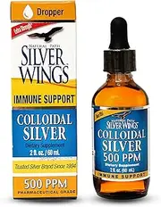Natural Path Silver Wings Colloidal Silver 500 PPM immune support 2 Oz