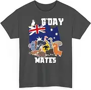 [Generic] Australia G'Day Mates Funny Animals Kangaroo Flag Australian Pride Gift Unisex Shirt Women Men