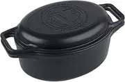 Victoria Dutch Oven Cast Iron Enamelled Induction 31 cm Oval, Pot Bread Baking 5.7 L, PTFE and PFOA Free, Suitable for Fire, Grill, Oven, Ceramic Hob, Hob, Gas