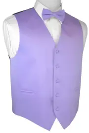 Men's Lavender Satin Tuxedo Vest & Bow-Tie Set. Wedding, Formal, Prom, Cruise