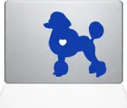 The Decal Guru I Love My Poodle Decal Vinyl Sticker, 11" MacBook Air, Dark Blue