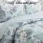 NEW! ~ COZY COTTAGE SOFT BLUE GREY AQUA TEAL WHITE LEAF BEACH COASTAL QUILT SET