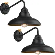 Dusk to Dawn Outdoor Wall Sconces, Farmhouse Barn Light, Matte Black Outdoor Wal