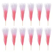 12 Pcs 17 Inch Faux Pampas Grass Artificial Boho Decor Gradient Pink