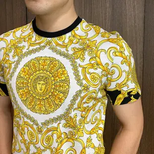 美國百分百【全新真品】Versace 凡賽斯 VJ 短袖 T恤 T-shirt 女王頭 義大利精品 黑色 BQ64