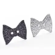 New Call It Spring 2 Piece Sparkly Shoe Ornaments Black Silver