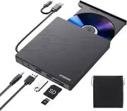 External DVD Drive, CD Drive USB 3.0 Typle C CD/DVD ROM +/-RW Adapter with USB P