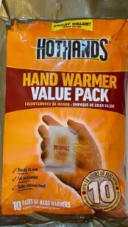 10 Pairs HotHands Hand Warmer Value Pack - up to 10 hours Heat per pair - NEW