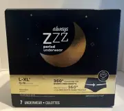 Always ZZZ (7) Period Underwear Disposable L/XL (12-18 Pant Size)