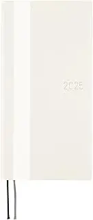 Almost Daily Notebook, 2025 Weeks, White Line/Ivory, Beginning in April, Weekly Notebook, Weekly Left, Slim Vertical