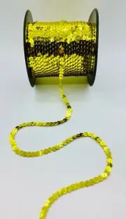 TRIMPLACE YELLOW 1/4 INCH SLUNG SEQUIN 72 Yards