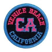 Venice Beach California Embroidered Patch Blue Denim/Aqu Iron-On Sew-On Hat Bag