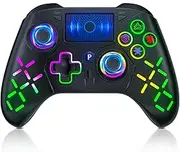 Lapezei Wireless Controller für PS-4/PS-3 Game Controller Joystick mit Sensor-Touchpad und 3,5 mm Audio-Buchse/Turbo/6-Achsen-Sensorfunktion, kompatibel mit PS-4/Pro/Slim/PC Windows 7/8/10/11 -Schwarz