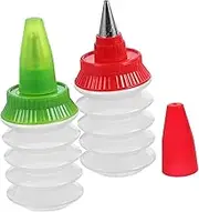 UTHCLO Cookie Icing Bottles 2 Piece Set Cake Baking Decorations Cream Piping Bottles for Biscuit Art Random Color