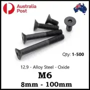 M6 (6mm) Countersunk Socket 12.9 Screw s Bolt s Hex CSK Course Alloy Black Oxide