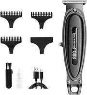 Black,Rechargeable Hair Clippers Set for Men, Cordless Electric Beard Trimmer Razor Haircut Set, Haircutting Clippers with 3 Limiting Combs, for Body, Face & Mustache