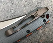 Dark Vintage Bronze Titanium Deep Pocket Clip For Benchmade Crooked River Knife