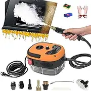 Eigoods 2500w Handheld High-Temperature Pressurized Steam Cleaner, 2500w High Pressure SteamCleaner, 6-Speed Adjustment Portable Car Steamer with Brush Heads 1000ml Tank Kitchen (Orange,Plus)