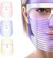 3 Colors LED Face Mask Red Light Therapy Facial Photon for Skin Rejuvenation, Collagen, Anti Aging, Wrinkles