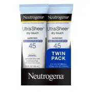(PACK OF 2) Neutrogena Ultra Sheer Dry-Touch SPF 45 Sunscreen Lotion, 3 fl. oz