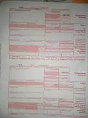 IRS Tax Form 1099-OID single sheet set for 2 recipients carbonless over 50 left