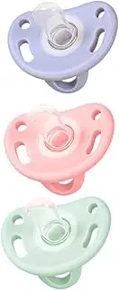 SECFOU Mini Portable Silicone Soothers Pacifiers 3 Pieces Reusable Baby Soothers Funny Cartoon Shape Relief for Infants