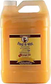 Howard Products FW0128 Feed-N-Wax Wood Polish & Conditioner, 128 oz, Orange, 128 Fl Oz