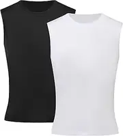 [Runceptual] Youth Boys Compression Sleeveless Shirt Undershirts Workout Base Layer Vest Quick Dry Soccer Shirts