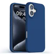ZUSLAB for Apple iPhone 16 Plus Case Liquid Silicone Anti-Scratch Gel Rubber Shockproof Protective Cover with Soft Microfiber Lining (2024) - Cobalt Blue