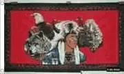 Indian Eagle Wolf Flag - 5 x 3 FT - 100% Polyester With Eyelets Banner - FlagSuperstore