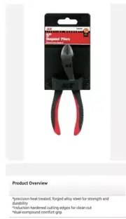 Ace Dual Compound Comfort Grip 5 in. Alloy Steel Diagonal Pliers Red 1 pk NEW