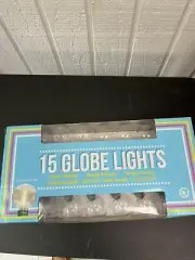 Globe String Lights Clear Indoor/Outdoor lighted length 8 ft 10.5 Total Globe