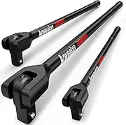Arwealxs 3 Piece Breaker Bar Set, 1/4" 3/8" 1/2" Drive Heavy Duty Extenbar Breaker Bars, 180mm, 300mm, 400mm Length with Ball Lock and 180° Rotatable Chrome-molybdenum Steel Head