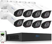MOVOLS 4K 8MP PoE Security Camera System, 8 IP Cameras, Smart AI Person Vehicle Detection, 8CH NVR With 3TB HDD, Spotlights for Color Night Vision
