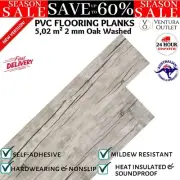 vidaXL Self-adhesive PVC Flooring Planks 5.02 m² 2 mm Oak Washed 36PCS SET- NEW