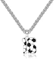 [Lantine] Football Number Necklace for Boys No. 1-100 Number Pendant Stainless Steel Number Chain 55 mm Chain Football Gifts for Boys and Girls