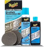 Meguiar's Two-Step Headlight Restoration Kit - Auto Headlight Restorer Kit - Cleaning Kit for Yellowed and Oxidized Headlights - Durable and Long Lasting Car Headlights Restoration Kit
