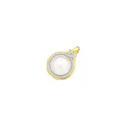 9ct Gold, Cultured Mabe Pearl And Diamond Enhancer Pendant in White