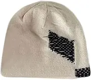 [SKUZA] Knitted Hat,Thicken Beanie Hat for Girls Windproof Foldable Knit Beret Skull Cap Winter Hat Color Matching Keep Warm Cyclling Hat
