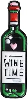 Wine Time Pin Badge, One Size, Metal