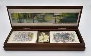 Readers Digest WOODEN GAME BOX With 2 Decks Of Cards And 5 Dice Complete NOS