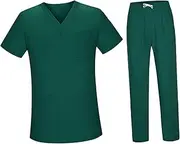 [Ｓｉｍｈｏａ] Nursing Scrubs Set Nursing Workwear with Short Sleeves Nursing Uniforms Set Scrubs Top and Pant for Nursing Doctor