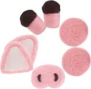 GARIOUANS 1 Set Plush Pig Accessories Pig Doll Leg for Crafts Crochet Blusher Cute Plush Doll Accessories Ear for Stuffed Animals Ear Leg Stuffed Animal Nose Leg for Pig Doll Supply Wool