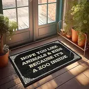 Dsoluuing Funny Kitchen Decor Hope You Like Animals and Kids Doormat Welcome Home Door Mat Fall Welcome Mats Outdoor (Color : Colour, Size : 65X90CM)